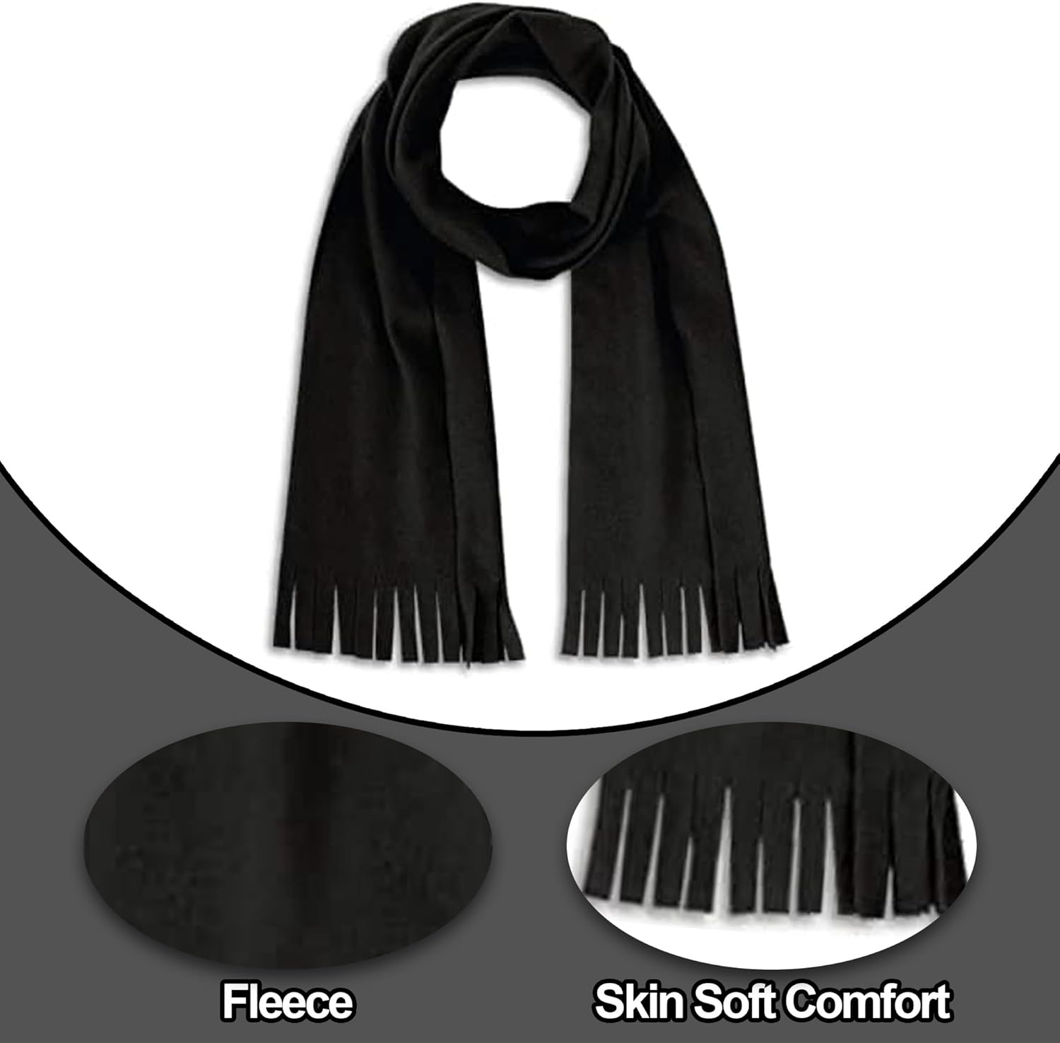 Trail maker Bulk Scarves for Women, Wedding, Homeless, 100 Scarves Pack Lightweight Wholesale Pashmina Scarves in Bulk(All Black Pack)