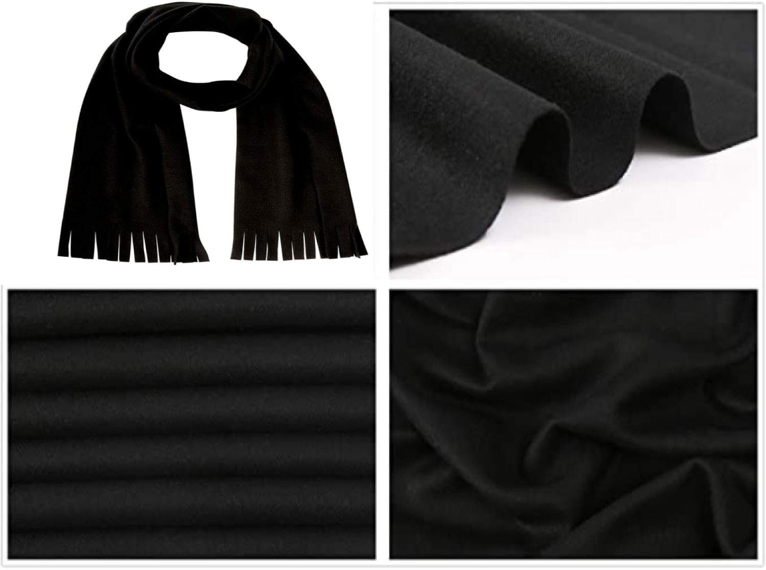 Trail maker Bulk Scarves for Women, Wedding, Homeless, 100 Scarves Pack Lightweight Wholesale Pashmina Scarves in Bulk(All Black Pack)