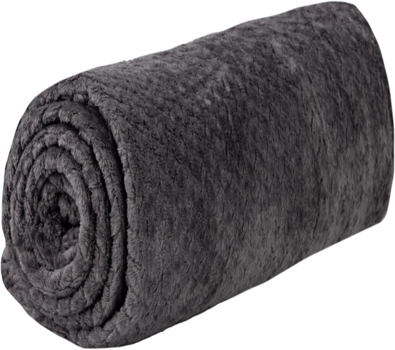 Waffle Knit Textured Throw Blanket Soft for Couch, Sofa, Twin Bed, Kids, Adults, 50 x 60 Chenille Knit Blanket, Boho Throw Blanket for Home Decor 250 GSM (Navy Blue)(Slate Grey)