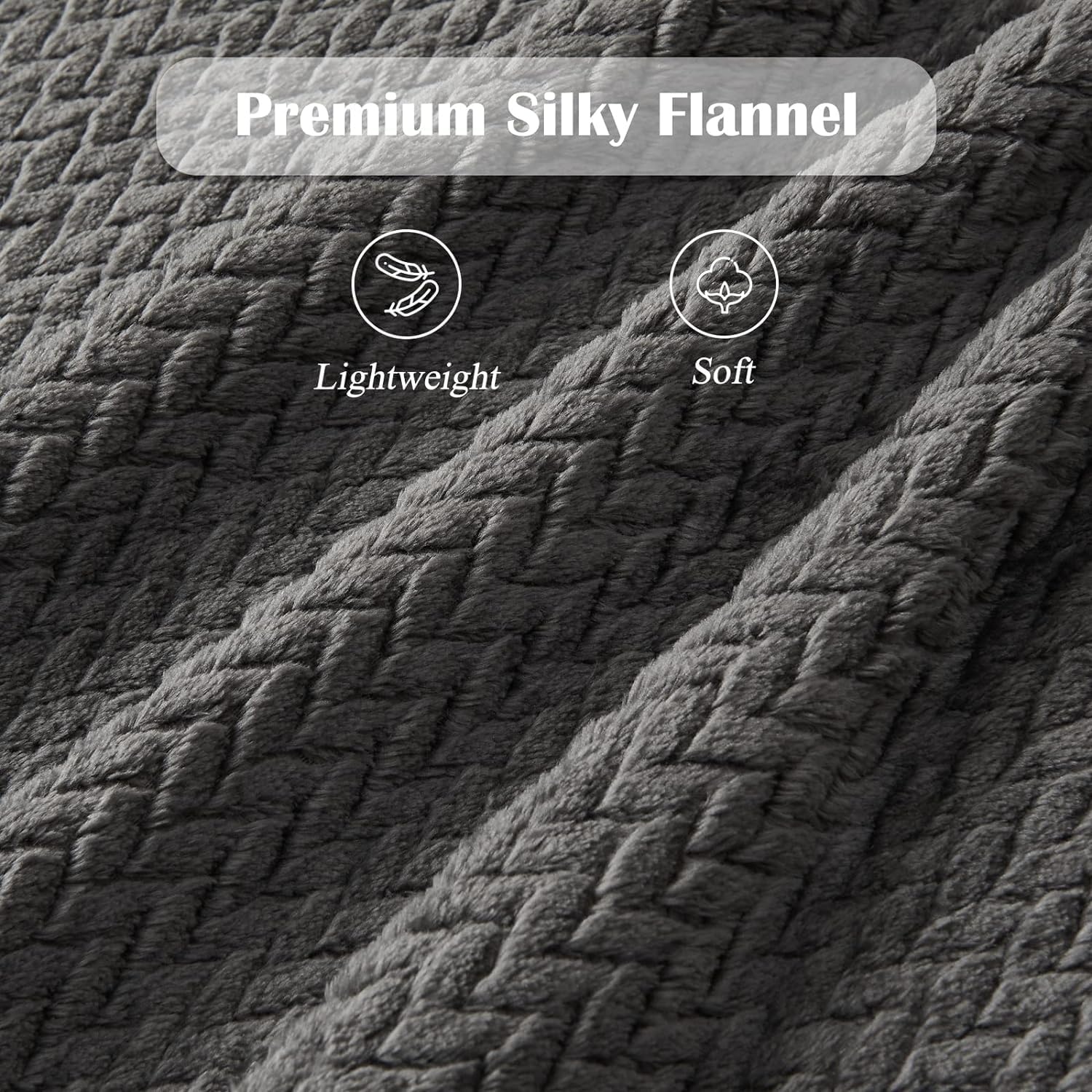 Waffle Knit Textured Throw Blanket Soft for Couch, Sofa, Twin Bed, Kids, Adults, 50 x 60 Chenille Knit Blanket, Boho Throw Blanket for Home Decor 250 GSM (Navy Blue)(Slate Grey)