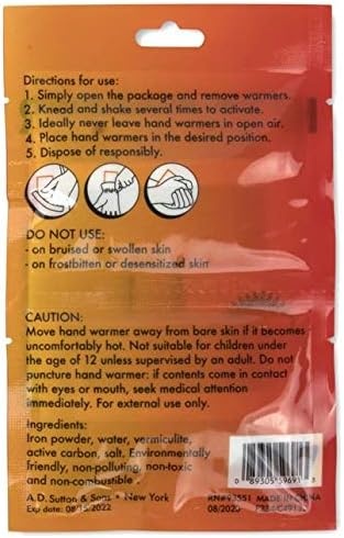 100 Pack Bulk Hand Warmers, Bulk Foot Warmers, Bulk Body Warmers for 8-10 Hours of Natural Heat(Hand Warmers)