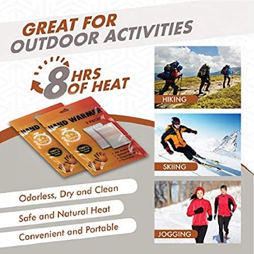 100 Pack Bulk Hand Warmers, Bulk Foot Warmers, Bulk Body Warmers for 8-10 Hours of Natural Heat(Hand Warmers)