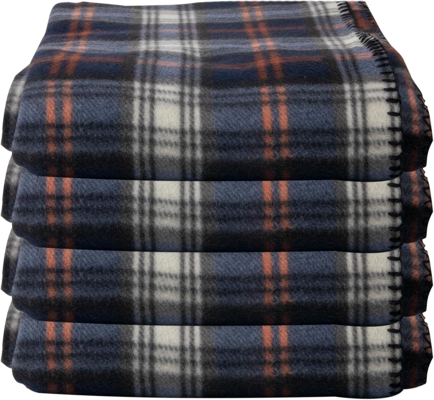 Trail maker 24 Pack Bulk Plaid Sherpa Fleece Throw Blankets 50 x 60 for Wedding Guests, Homeless, Pets | Plaid Fleece Throw Blankets Bulk(Black Plaid)