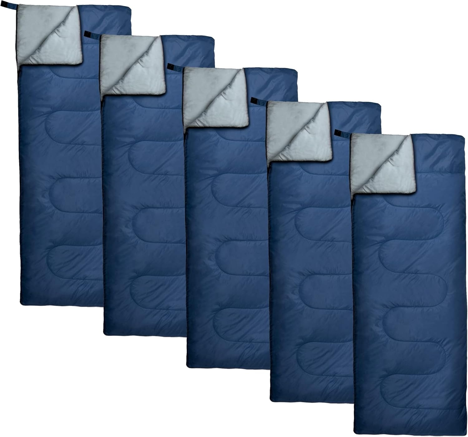 Bulk 10 Pack Envelope Sleeping Bags, 4 Seasons Warm or Cold Lightweight Indoor Outdoor Sleeping Bags for Adults, Backpacking, Camping(Blue Sleeping Bags)