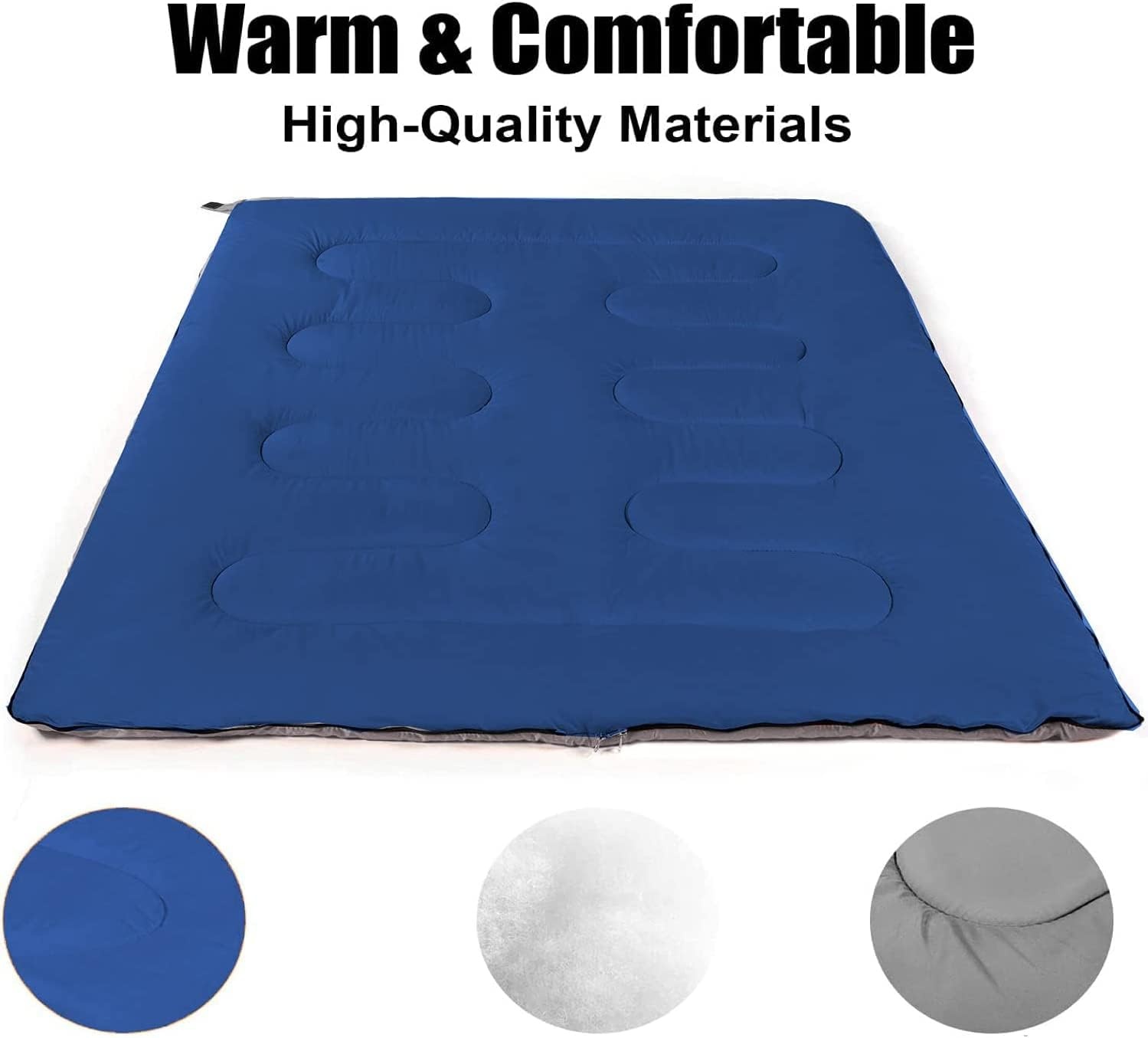 Bulk 10 Pack Envelope Sleeping Bags, 4 Seasons Warm or Cold Lightweight Indoor Outdoor Sleeping Bags for Adults, Backpacking, Camping(Blue Sleeping Bags)