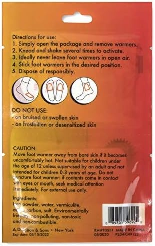 100 Pack Bulk Hand Warmers, Bulk Foot Warmers, Bulk Body Warmers for 8-10 Hours of Natural Heat(Foot Warmers)