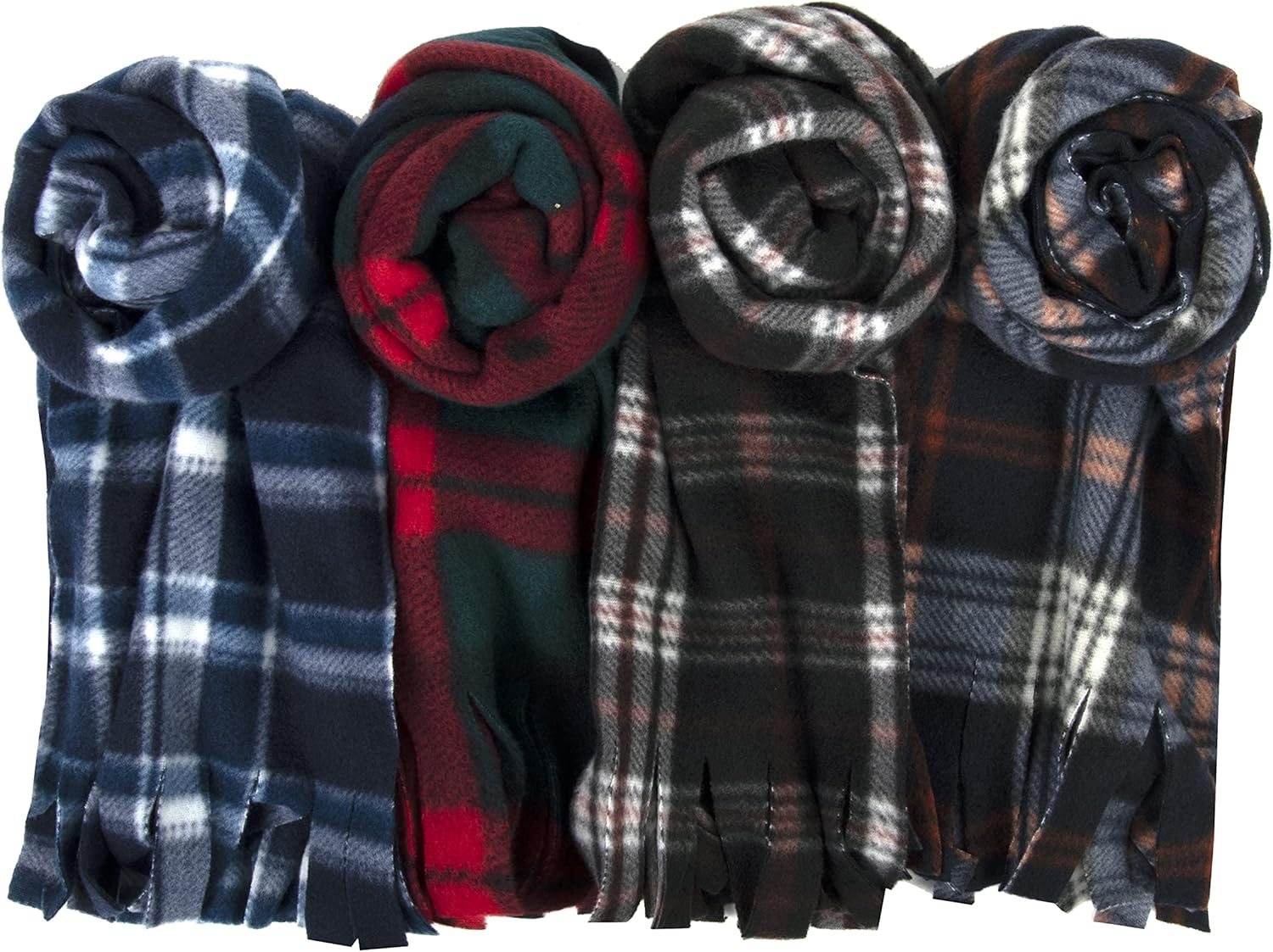 Trail maker Bulk Scarves for Women, Wedding, Homeless, 100 Scarves Pack Lightweight Wholesale Pashmina Scarves in Bulk(Assorted Plaids Pack)