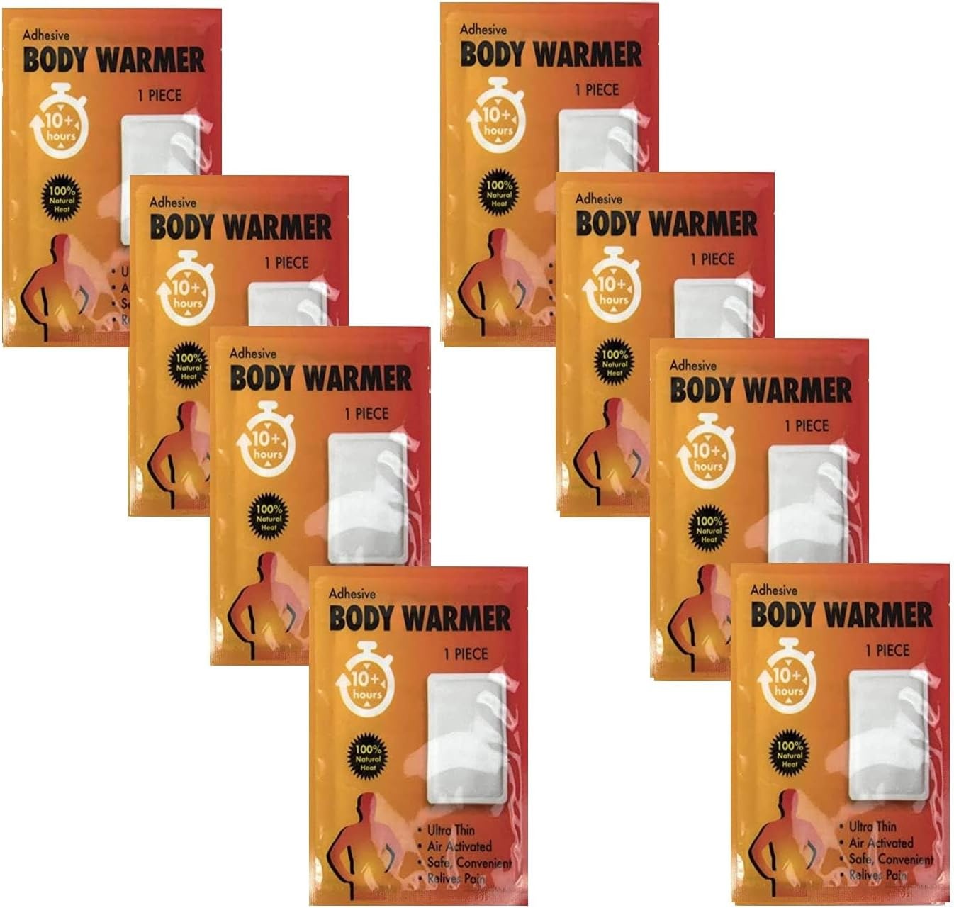 100 Pack Bulk Hand Warmers, Bulk Foot Warmers, Bulk Body Warmers for 8-10 Hours of Natural Heat(Body Warmers)