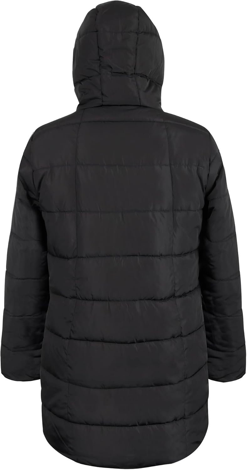 Trail maker Waterproof Long Puffer Jackets, Mens, Womens & Kids Hooded Winter Coats, 10 Pack((10 Pack) Women’s Black)