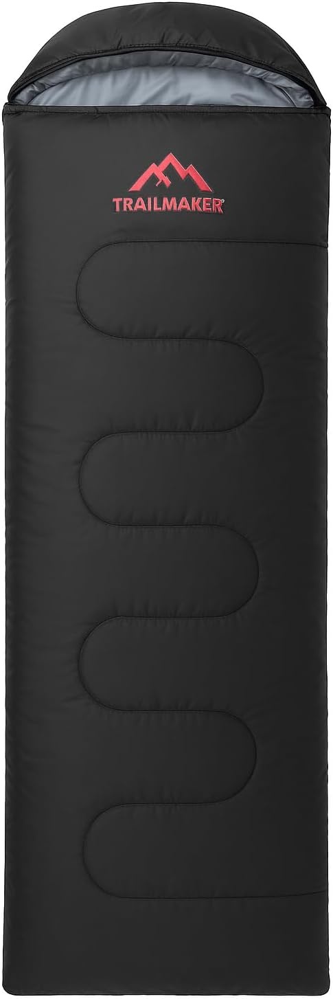 10 Pack Bulk Mummy Sleeping Bags for Adults Cold Weather 0 Degree Backpacking, Camping, Hooded Sleeping Bags for Homeless Adults, Scouts, Indoors, Outdoors(Black)