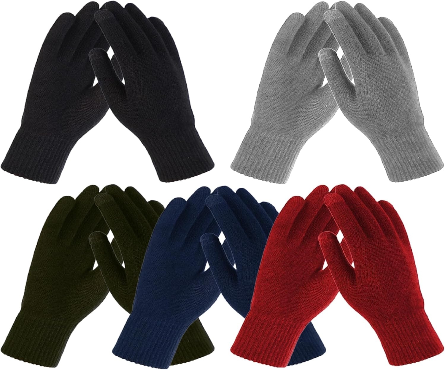 Trail maker Kid’s Winter Magic Gloves, 100 Pair Gloves for Children Stretchy Warm Magic Knit Gloves for Kids(50 Pairs in 5 Colors)