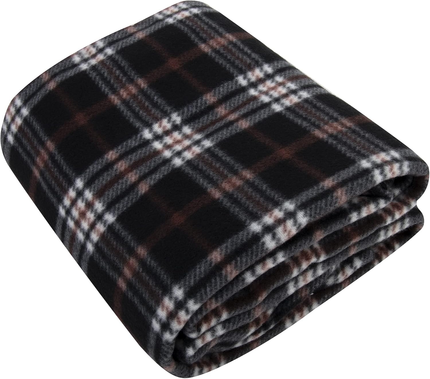 Trail maker 50×60 Throw Blankets, Plaid Fleece Throw Blankets for Bedroom, Couch, Livingroom, Chair, Pets, Outdoors(Brown)