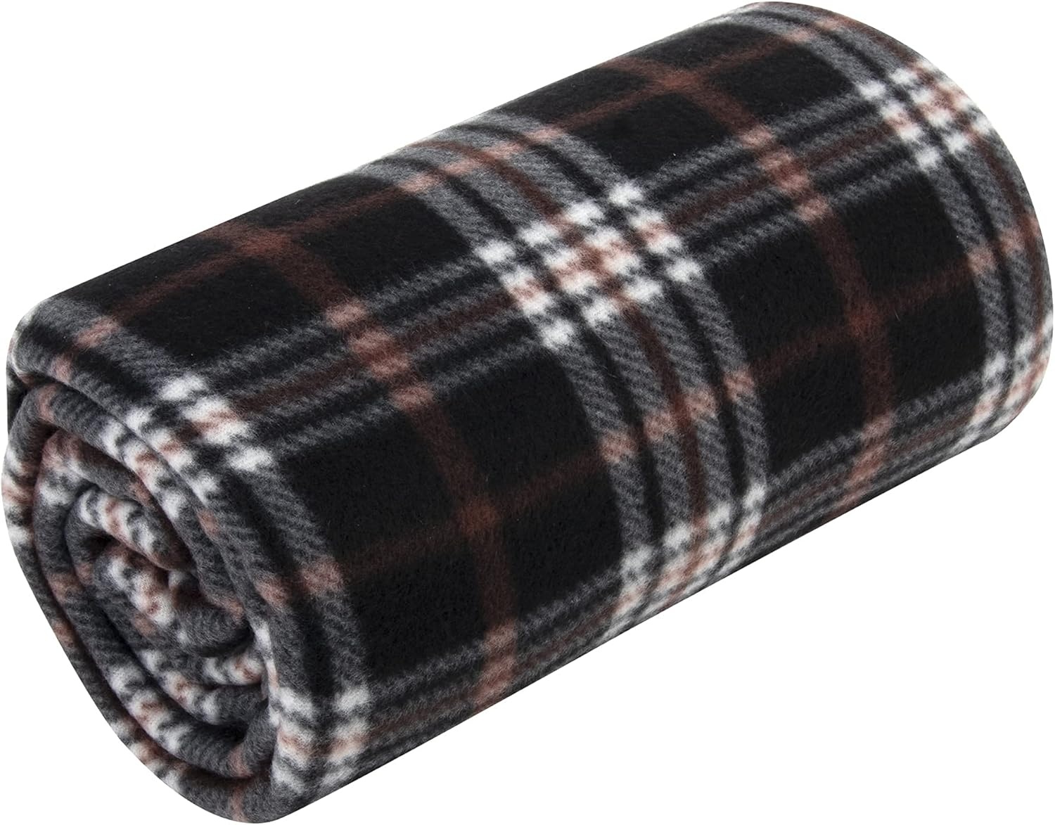 Trail maker 50×60 Throw Blankets, Plaid Fleece Throw Blankets for Bedroom, Couch, Livingroom, Chair, Pets, Outdoors(Brown)
