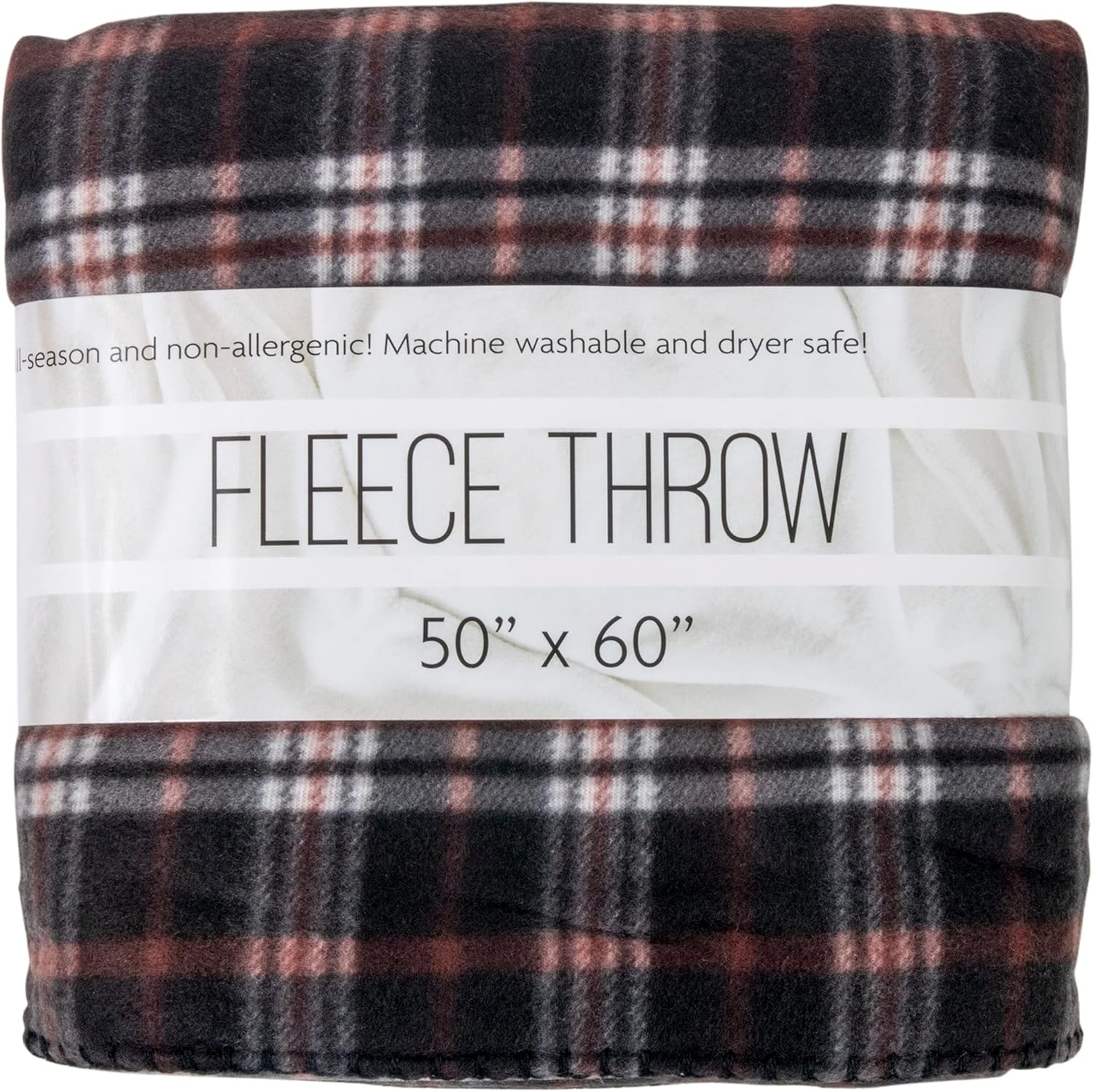 Trail maker 50×60 Throw Blankets, Plaid Fleece Throw Blankets for Bedroom, Couch, Livingroom, Chair, Pets, Outdoors(Brown)
