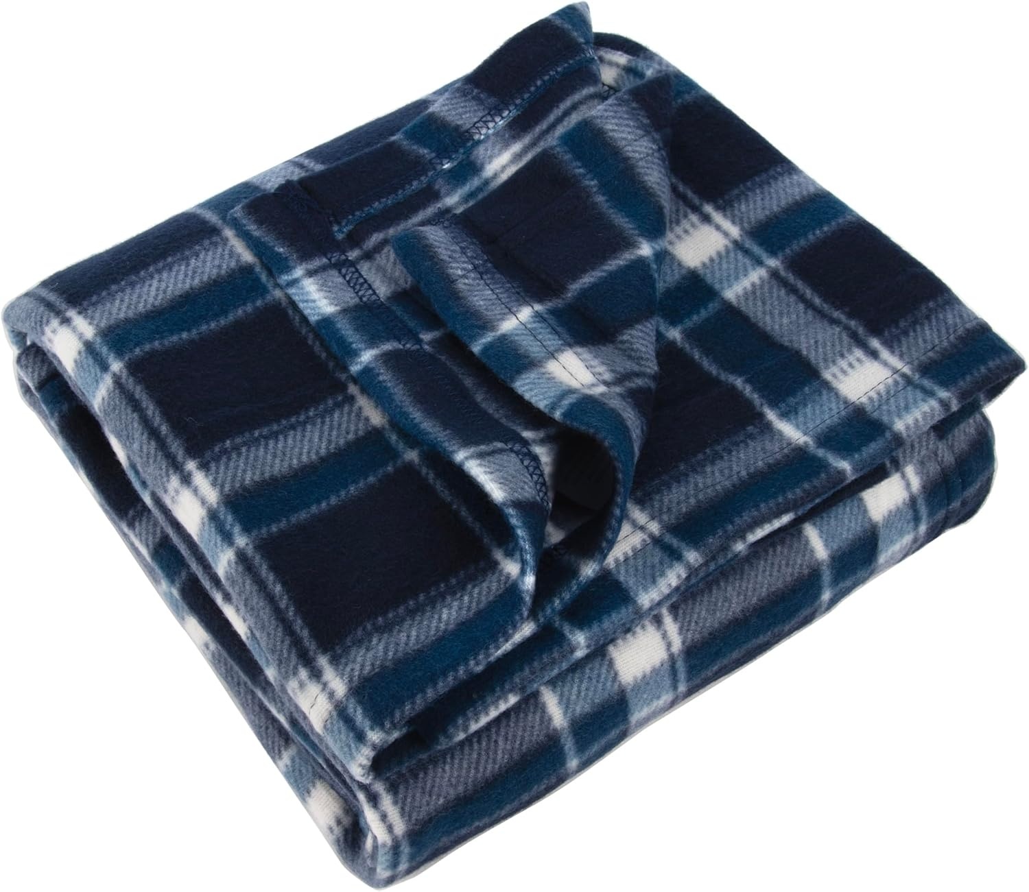 Trail maker 24 Pack Bulk Plaid Sherpa Fleece Throw Blankets 50 x 60 for Wedding Guests, Homeless, Pets | Plaid Fleece Throw Blankets Bulk(Blue Plaid)
