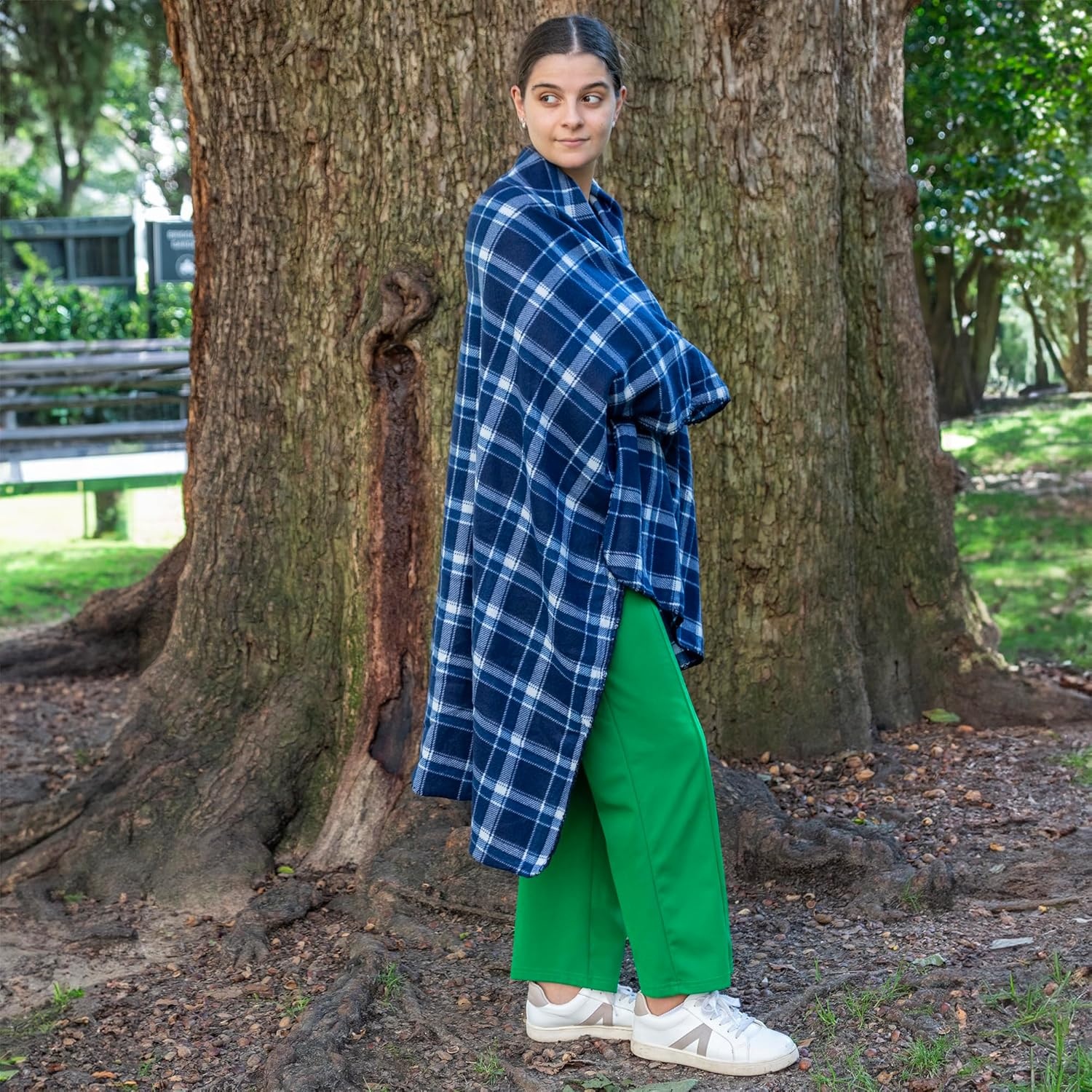 Trail maker 24 Pack Bulk Plaid Sherpa Fleece Throw Blankets 50 x 60 for Wedding Guests, Homeless, Pets | Plaid Fleece Throw Blankets Bulk(Blue Plaid)