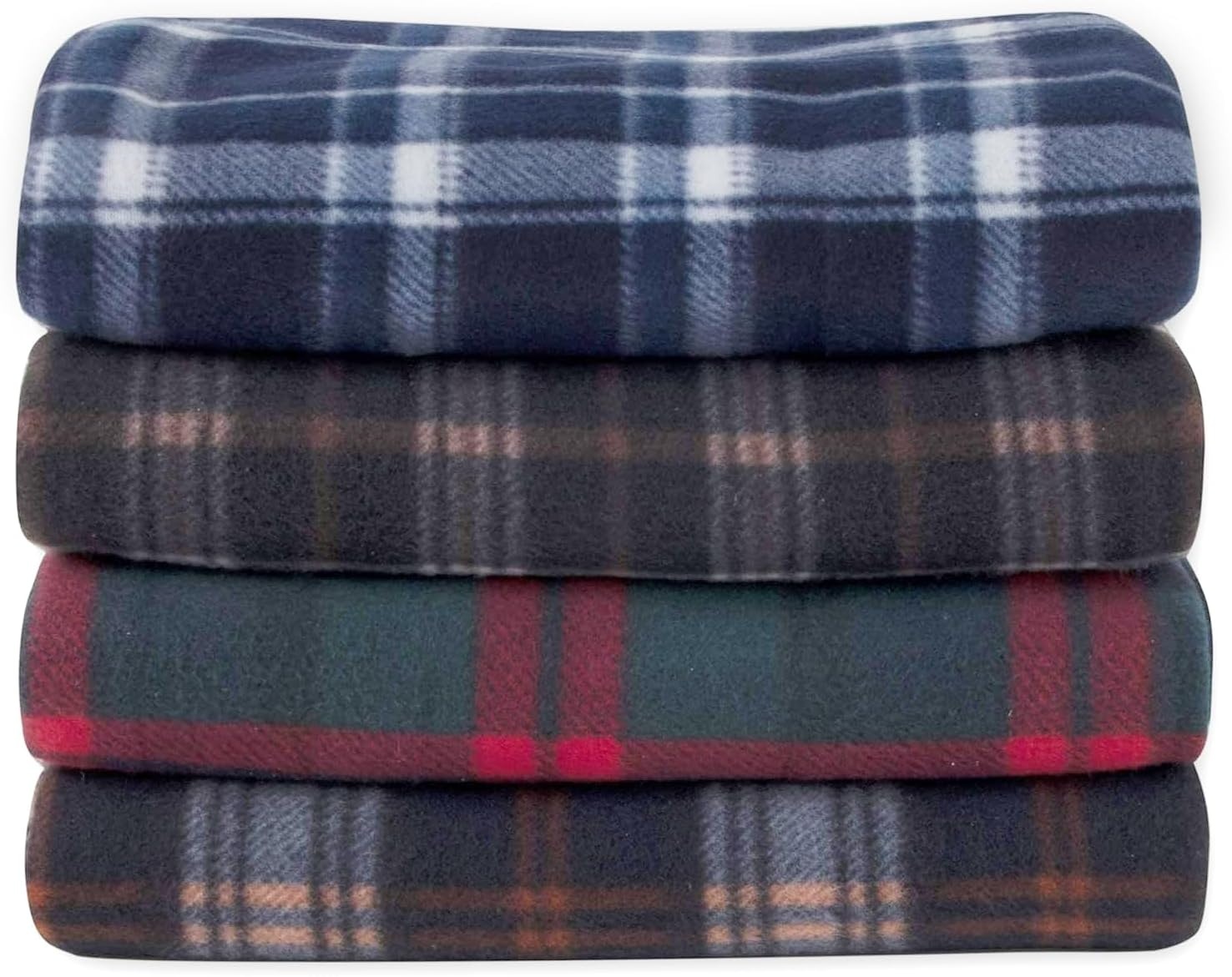 Trail maker 24 Pack Bulk Plaid Sherpa Fleece Throw Blankets 50 x 60 for Wedding Guests, Homeless, Pets | Plaid Fleece Throw Blankets Bulk(Assorted Plaids)