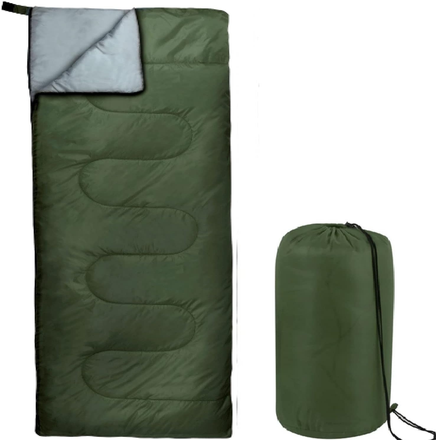 Bulk 10 Pack Envelope Sleeping Bags, 4 Seasons Warm or Cold Lightweight Indoor Outdoor Sleeping Bags for Adults, Backpacking, Camping(Green Sleeping Bags)