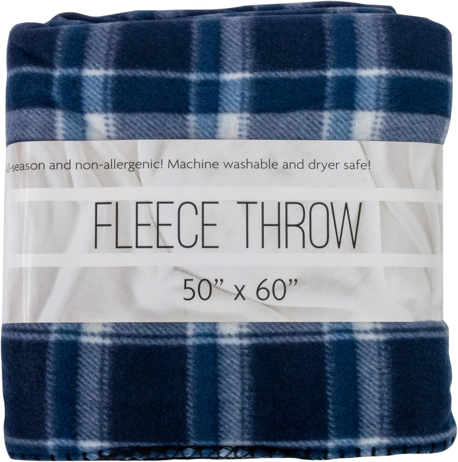 Trail maker 50×60 Throw Blankets, Plaid Fleece Throw Blankets for Bedroom, Couch, Livingroom, Chair, Pets, Outdoors(Blue)