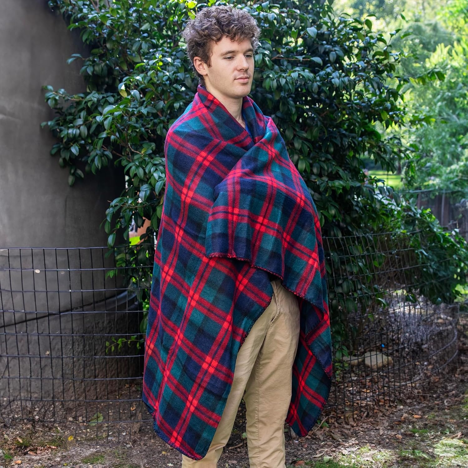 Trail maker 24 Pack Bulk Plaid Sherpa Fleece Throw Blankets 50 x 60 for Wedding Guests, Homeless, Pets | Plaid Fleece Throw Blankets Bulk(Red & Green Plaid)