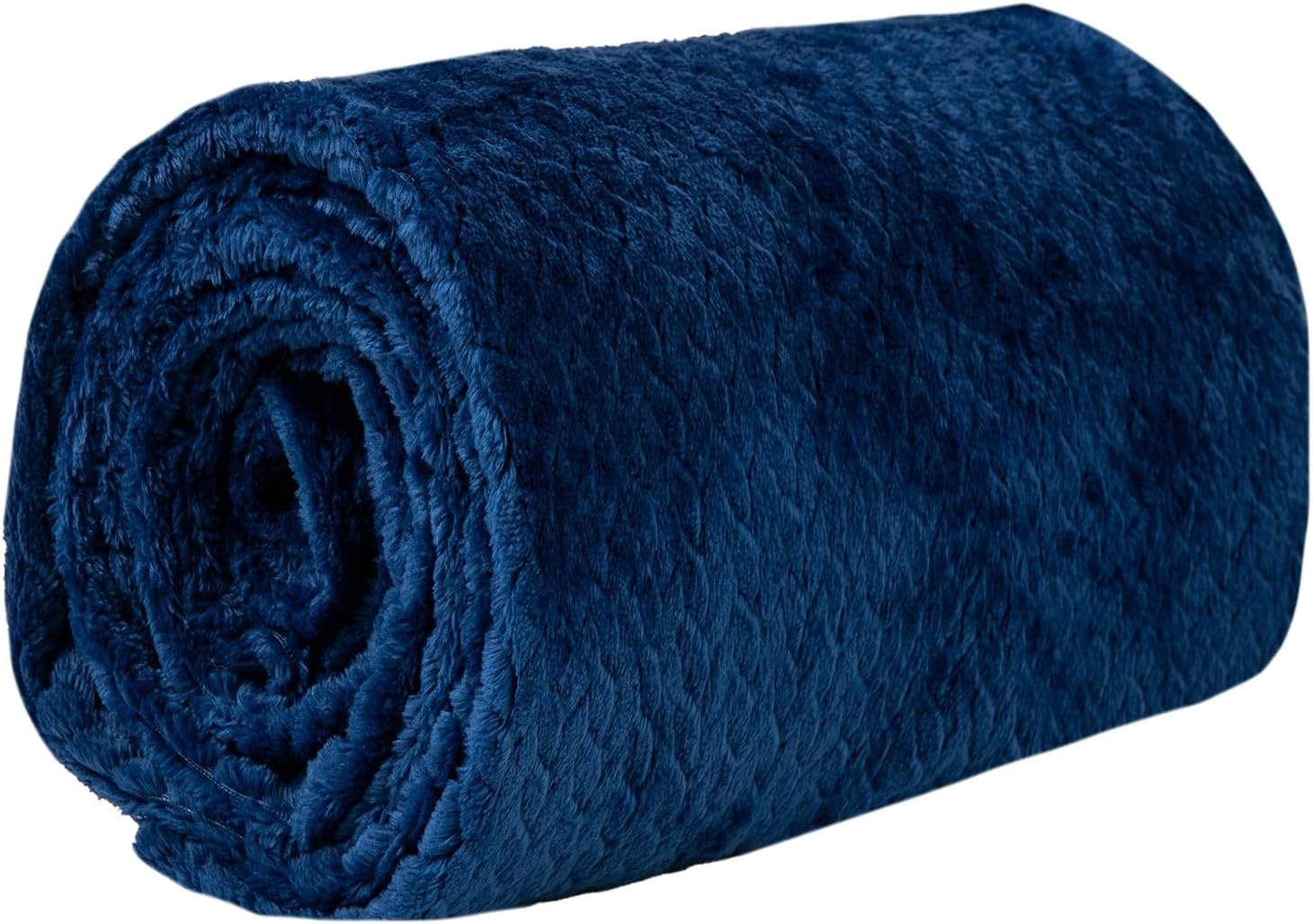 Waffle Knit Textured Throw Blanket Soft for Couch, Sofa, Twin Bed, Kids, Adults, 50 x 60 Chenille Knit Blanket, Boho Throw Blanket for Home Decor 250 GSM (Navy Blue)(Navy Blue)