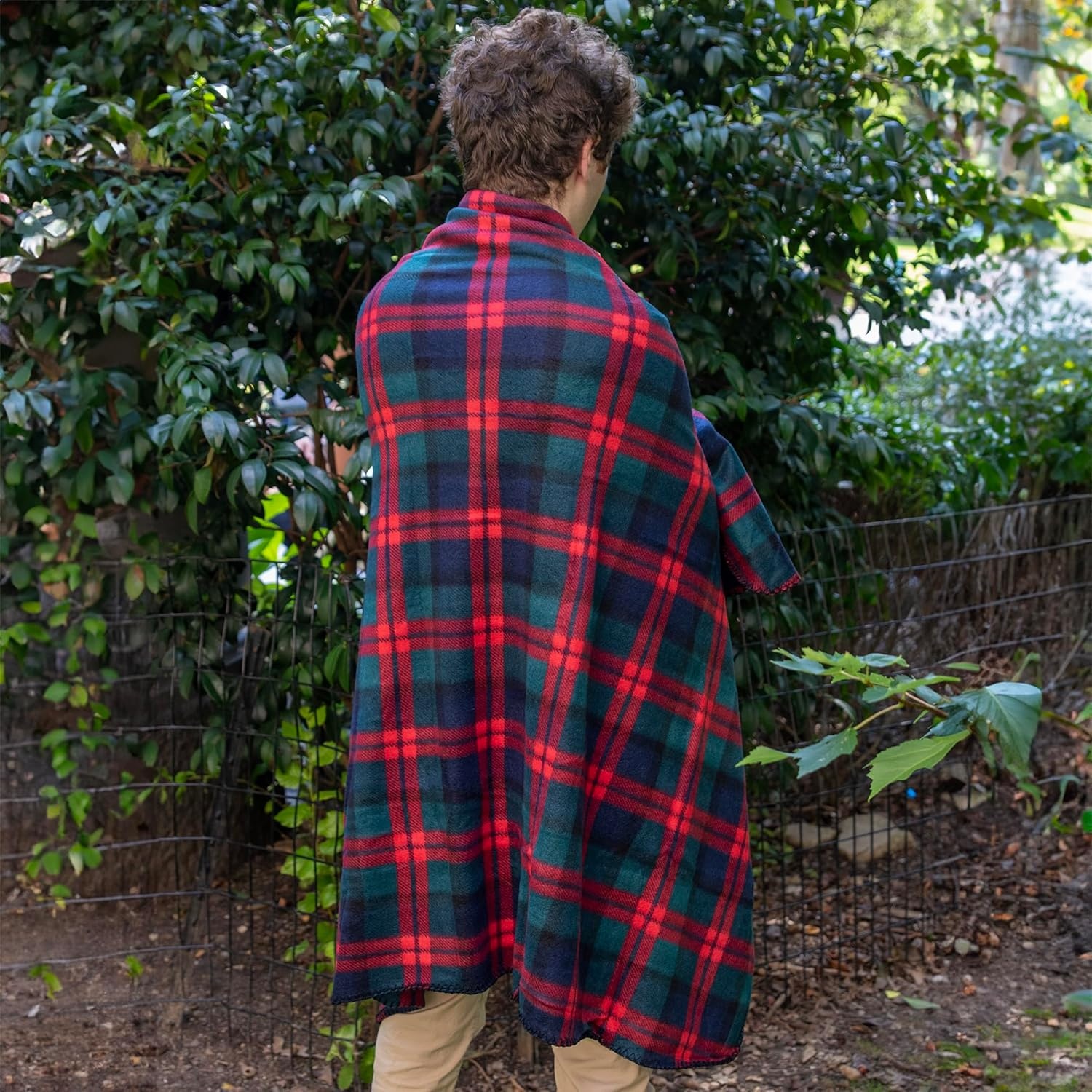 Trail maker 50×60 Throw Blankets, Plaid Fleece Throw Blankets for Bedroom, Couch, Livingroom, Chair, Pets, Outdoors(Green)