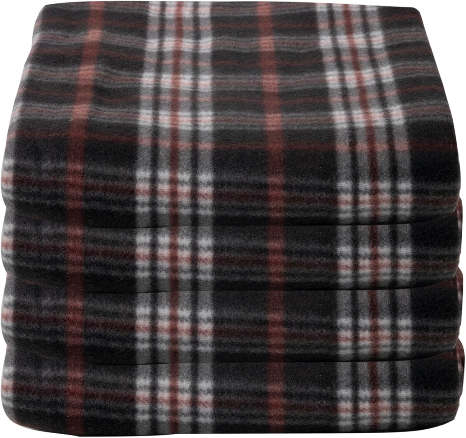 Trail maker 24 Pack Bulk Plaid Sherpa Fleece Throw Blankets 50 x 60 for Wedding Guests, Homeless, Pets | Plaid Fleece Throw Blankets Bulk(Brown Plaid)