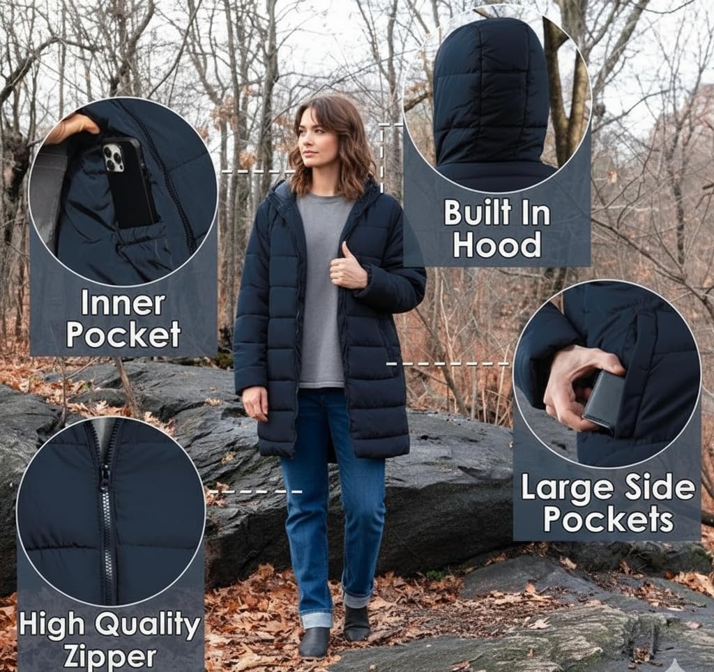 Trail maker Waterproof Long Puffer Jackets, Mens, Womens & Kids Hooded Winter Coats, 10 Pack((10 Pack) Women’s Multi Assorted Pack)