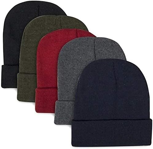 Trail maker 50 Pack Kids Knit Winter Hats Bulk One Size Stretch Warm Knit Beanie Hats for Homeless, Foster Kids, Boys, Girls, Fall