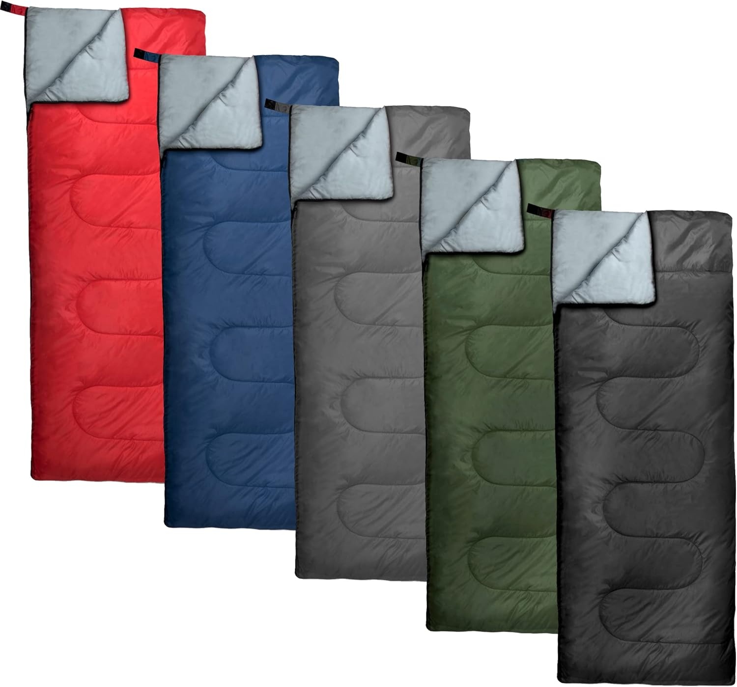 Bulk 10 Pack Envelope Sleeping Bags, 4 Seasons Warm or Cold Lightweight Indoor Outdoor Sleeping Bags for Adults, Backpacking, Camping(Standard Sleeping Bags)