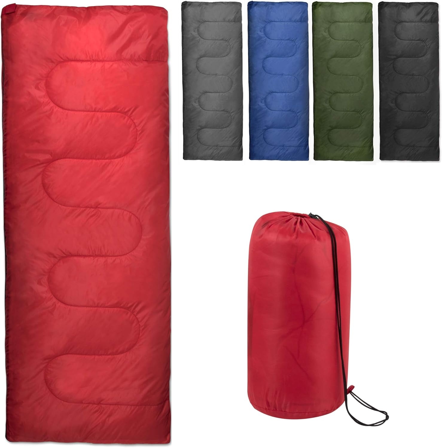 Bulk 10 Pack Envelope Sleeping Bags, 4 Seasons Warm or Cold Lightweight Indoor Outdoor Sleeping Bags for Adults, Backpacking, Camping(Standard Sleeping Bags)