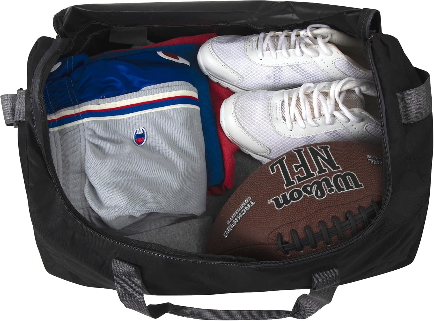 (24 Pack) Bulk Duffle Bags Wholesale for Homeless Adult Men, Women, Travel, and Sports Teams (All Black Pack)(All Black Pack)
