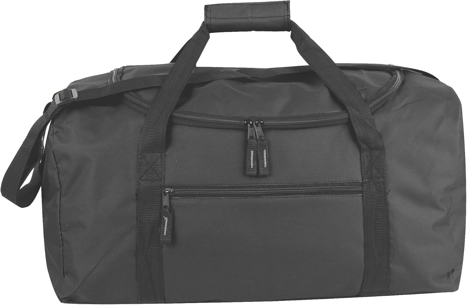 (24 Pack) Bulk Duffle Bags Wholesale for Homeless Adult Men, Women, Travel, and Sports Teams (All Black Pack)(All Black Pack)