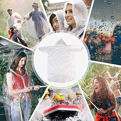 Trail maker Bulk Rain Ponchos for Adults 10 Pack Disposable Wholesale Rain Coats 100% Waterproof Emergency Ponchos with Hood(All Clear Pack)