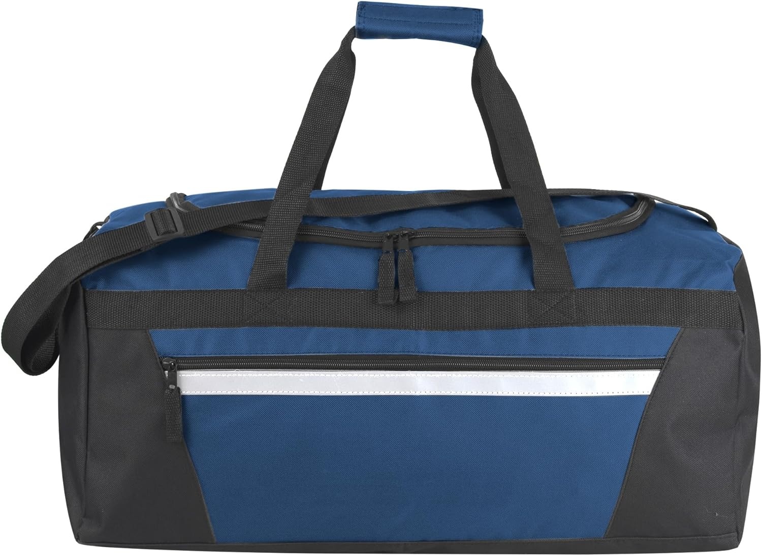 24 Pack Reflective Duffle Bags Bulk for Homeless Adults, Gym, Foster Kids Bulk Duffel Bags Wholesale (Black Pack)(Navy Blue Pack)