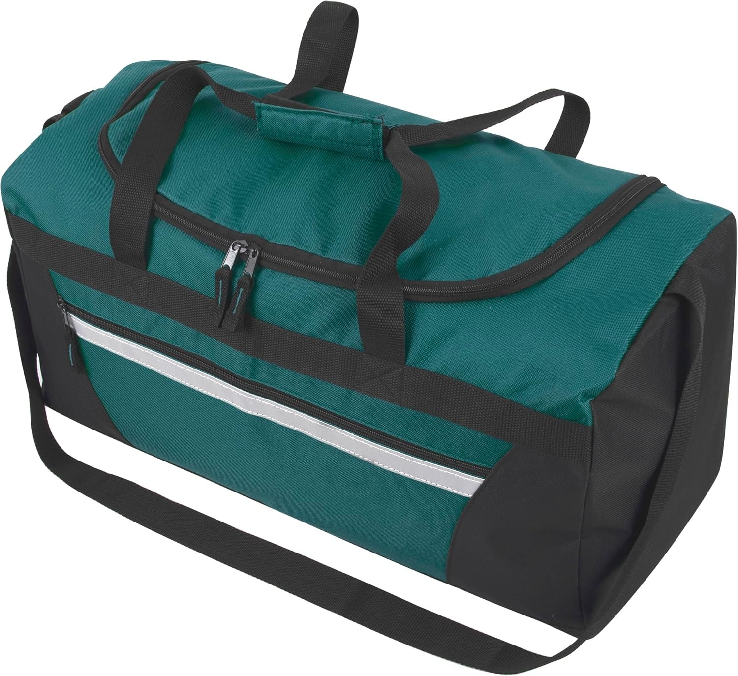 24 Pack Reflective Duffle Bags Bulk for Homeless Adults, Gym, Foster Kids Bulk Duffel Bags Wholesale (Black Pack)(Green Pack)