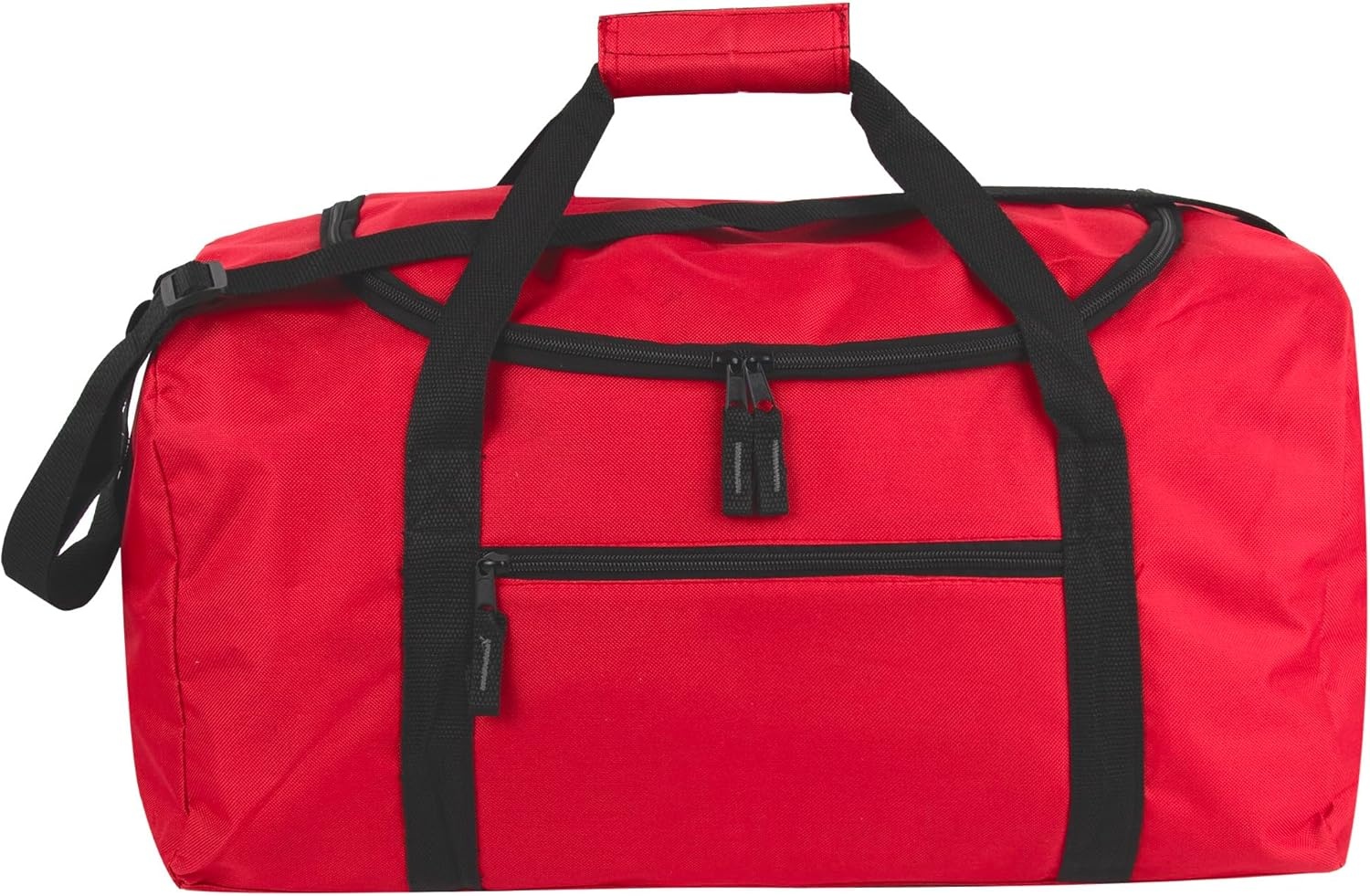 (24 Pack) Bulk Duffle Bags Wholesale for Homeless Adult Men, Women, Travel, and Sports Teams (All Black Pack)(All Red Pack)