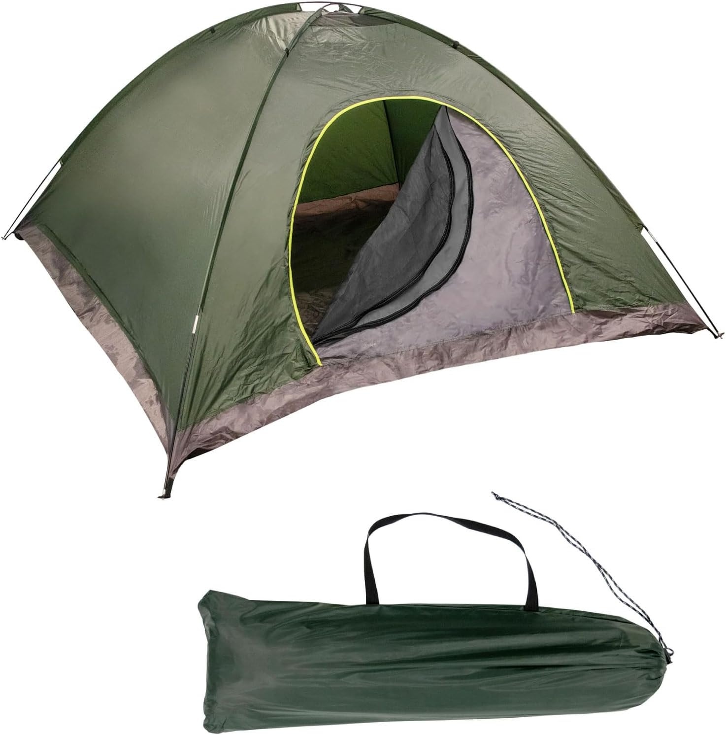 (5 Pack of) 5 to 6 Person Tent All Season Pop Up Waterproof for Camping Groups, Immigrants, Disaster Relief, Homeless People Bulk Cold Weather Tents(Green Tents)