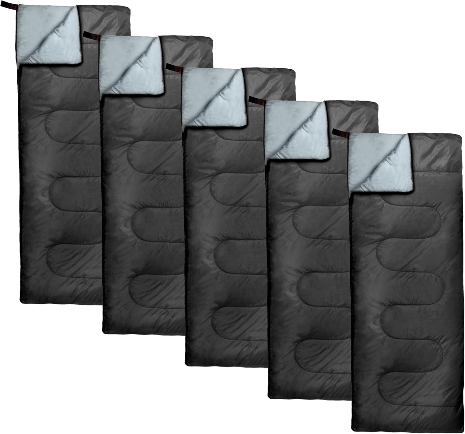 Bulk 10 Pack Envelope Sleeping Bags, 4 Seasons Warm or Cold Lightweight Indoor Outdoor Sleeping Bags for Adults, Backpacking, Camping(Black Sleeping Bags)