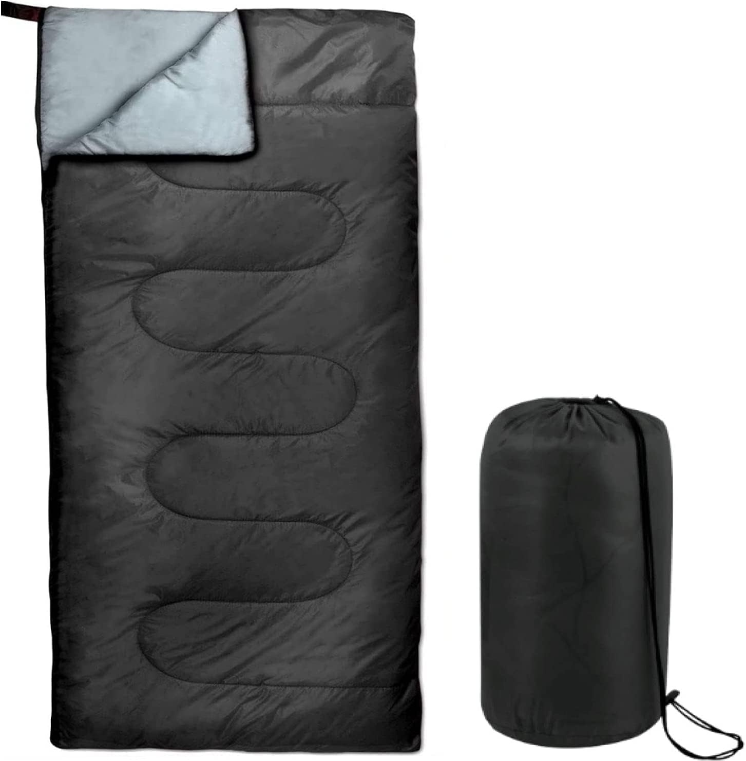 Bulk 10 Pack Envelope Sleeping Bags, 4 Seasons Warm or Cold Lightweight Indoor Outdoor Sleeping Bags for Adults, Backpacking, Camping(Black Sleeping Bags)