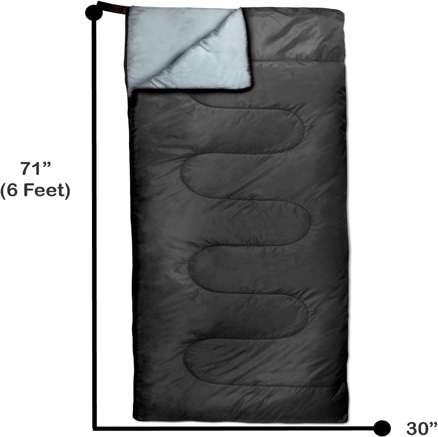 Bulk 10 Pack Envelope Sleeping Bags, 4 Seasons Warm or Cold Lightweight Indoor Outdoor Sleeping Bags for Adults, Backpacking, Camping(Black Sleeping Bags)