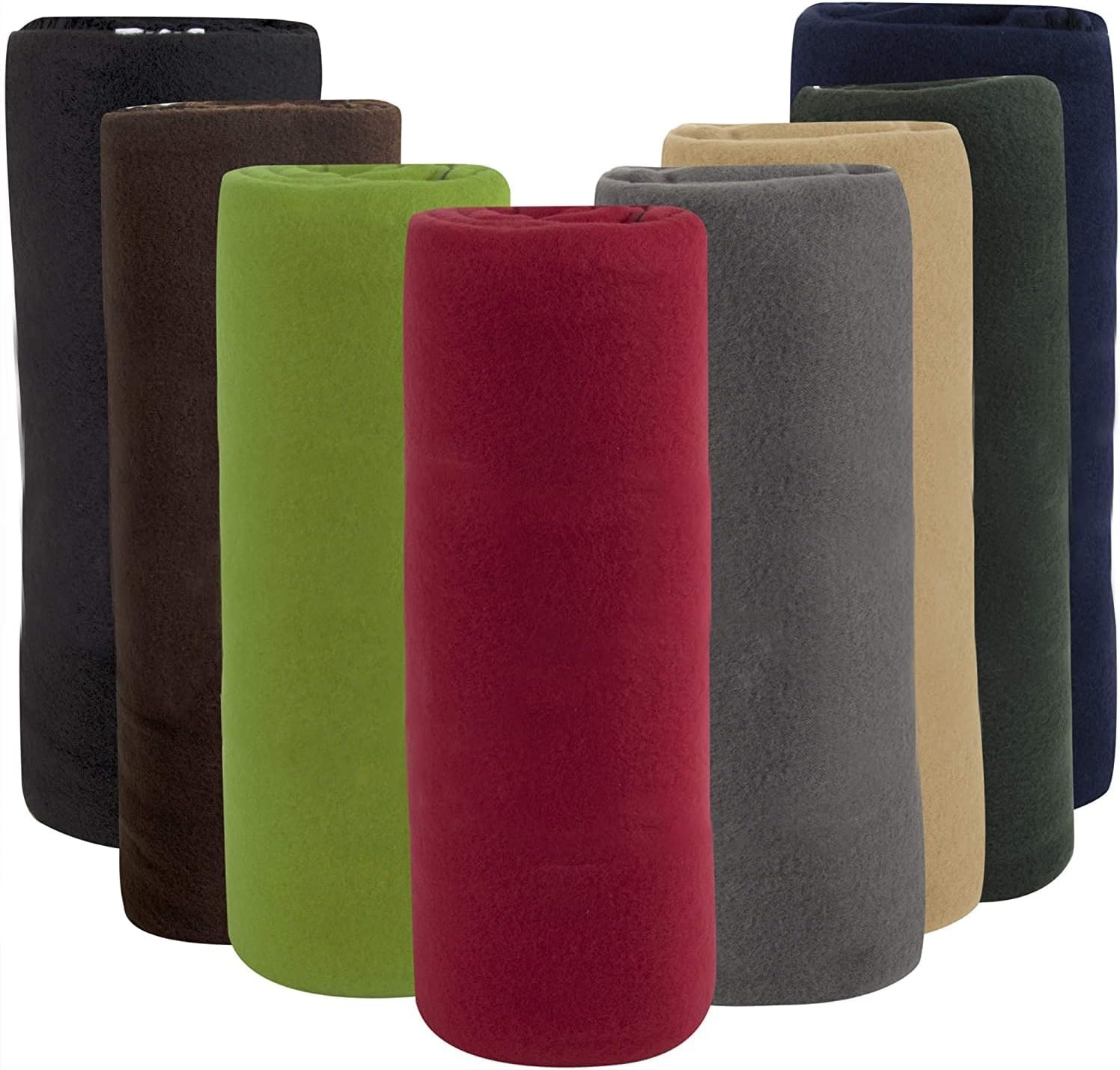 (24 Pack) Bulk Fleece Fall Throw Blankets 50×60 for Wedding Favors, Homeless Women, Men, Homes, Bed, Sofa, Couch, Office, Pet Blankets, Travel | Soft Warm Lightweight Throw Blankets in Bulk (8 Color)(8 Color)