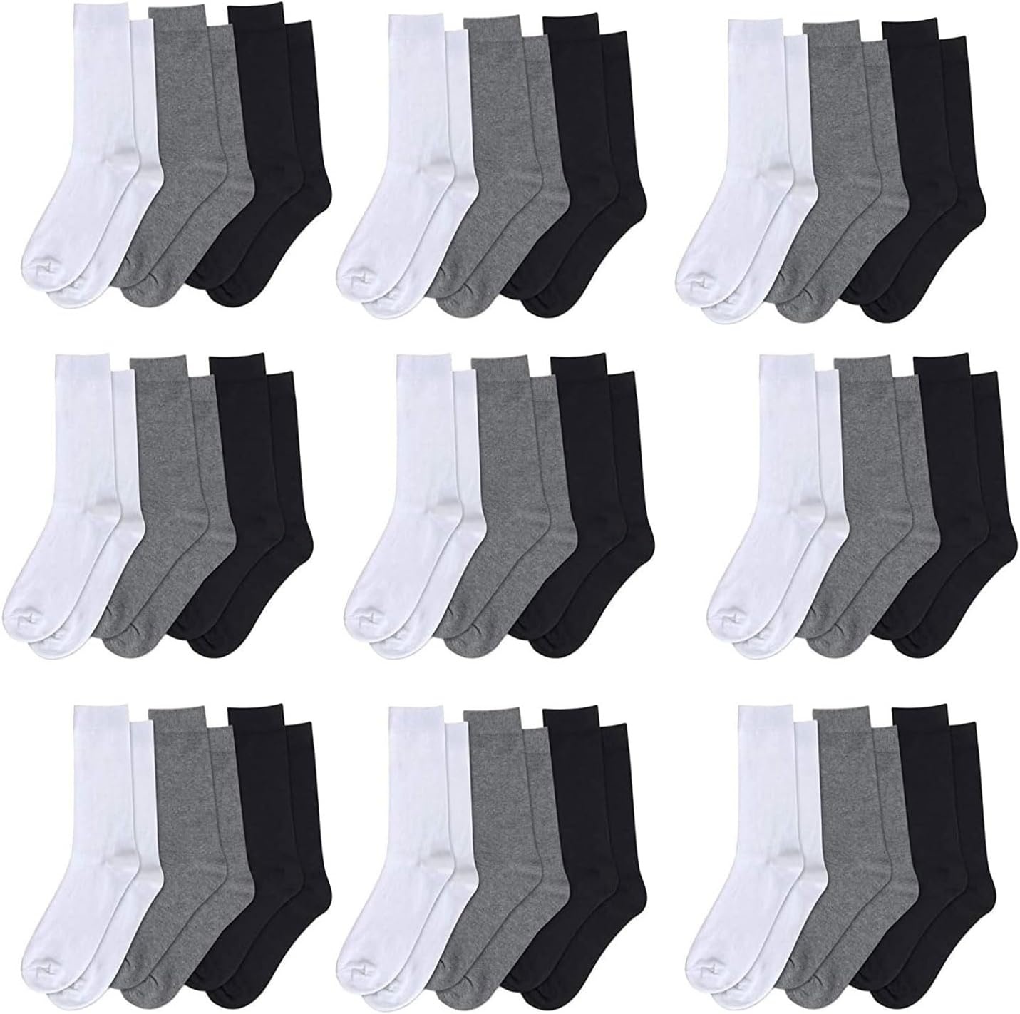 Trail maker Men’s Crew Socks,100 Pairs Bulk, Moisture-Wicking Crew Socks for Men size 10-13,Heat & Cold, Homeless Donation(Assorted)