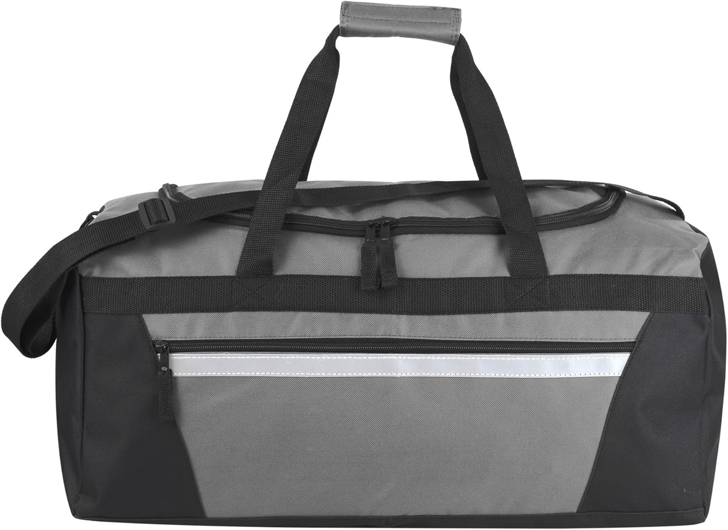 24 Pack Reflective Duffle Bags Bulk for Homeless Adults, Gym, Foster Kids Bulk Duffel Bags Wholesale (Black Pack)(Grey Pack)