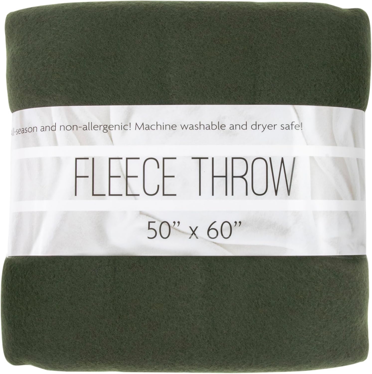 (24 Pack) Bulk Fleece Fall Throw Blankets 50×60 for Wedding Favors, Homeless Women, Men, Homes, Bed, Sofa, Couch, Office, Pet Blankets, Travel | Soft Warm Lightweight Throw Blankets in Bulk (8 Color)(Dark Green)