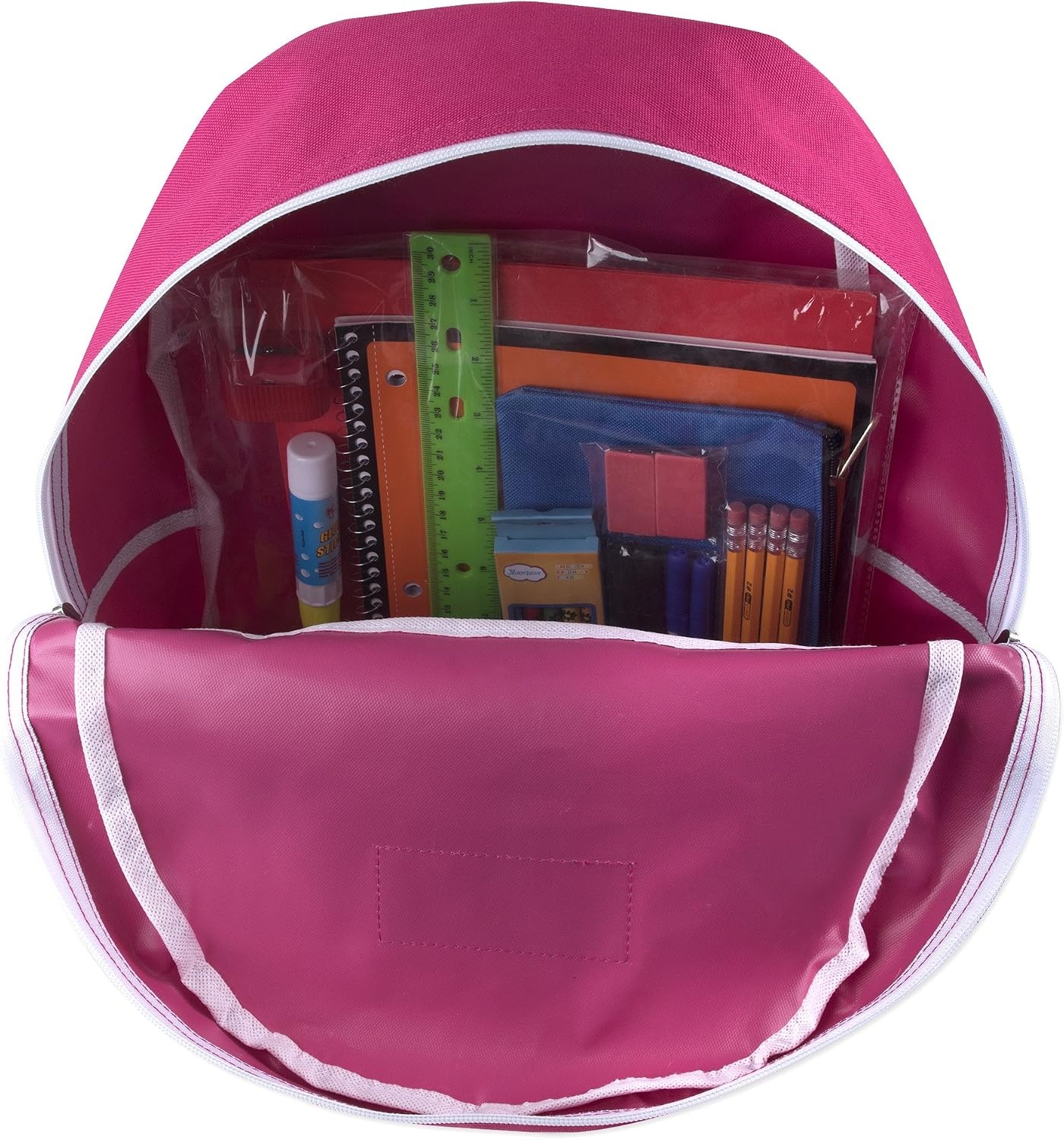 Trail maker 24 Pack Bulk Backpacks with Stationary Supplies – Wholesale Backpack and Stationary Kits (Classic Colors Pack)(Girls Colors Pack)
