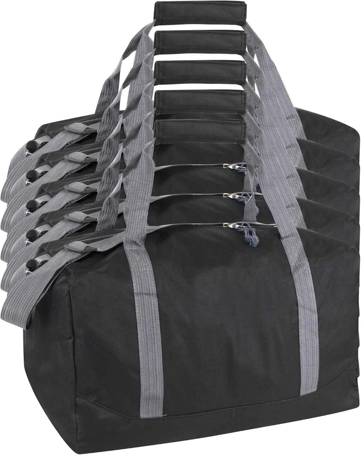 24 Pack Bulk Duffle Bags Wholesale by the Case for Homeless, Sports Teams, and Duffle Bags for Foster Kids (Assorted Colors Pack)(All Black Pack)