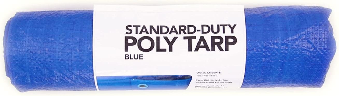 25 Pack Blue Tarps Heavy Duty Waterproof Bulk Tarps for Homeless, Camping Tents, Construction Debris, Roof (8 ft. x 10 ft.)(6 ft. x 8 ft.)