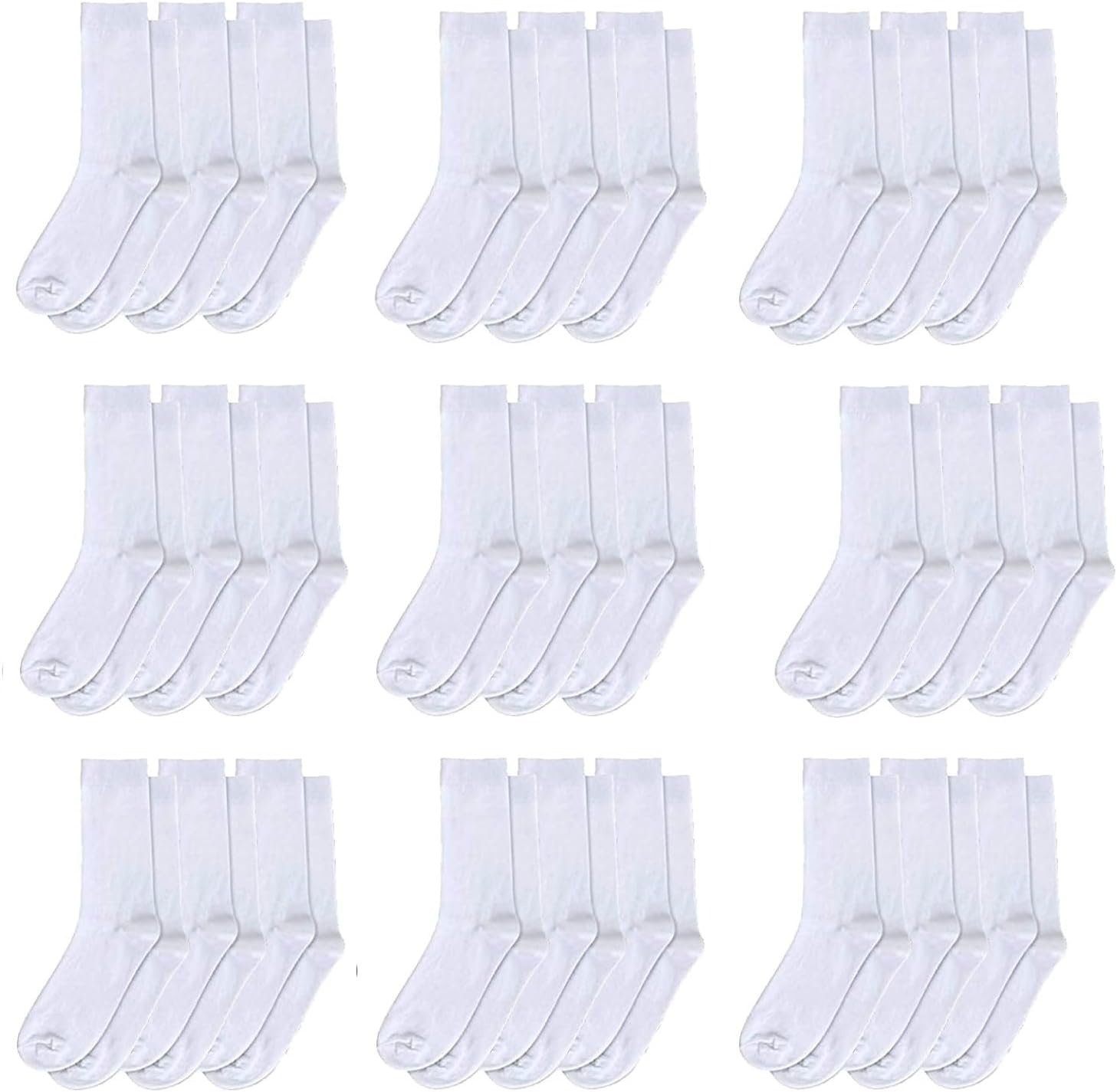 Trail maker Men’s Crew Socks,100 Pairs Bulk, Moisture-Wicking Crew Socks for Men size 10-13,Heat & Cold, Homeless Donation(White)