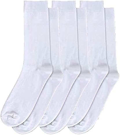 Trail maker Men’s Crew Socks,100 Pairs Bulk, Moisture-Wicking Crew Socks for Men size 10-13,Heat & Cold, Homeless Donation(White)